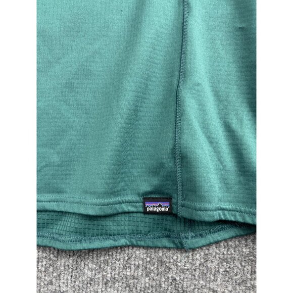 Patagonia Pullover Mens L Green Capilene Midweight Quarter Zip Polartec - Picture 2 of 6